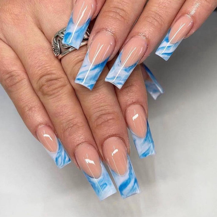 Marble Tip Acrylic Nail Set Kalsten