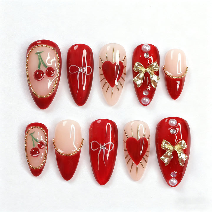 Artificial nails in romantic heart design Kalsten