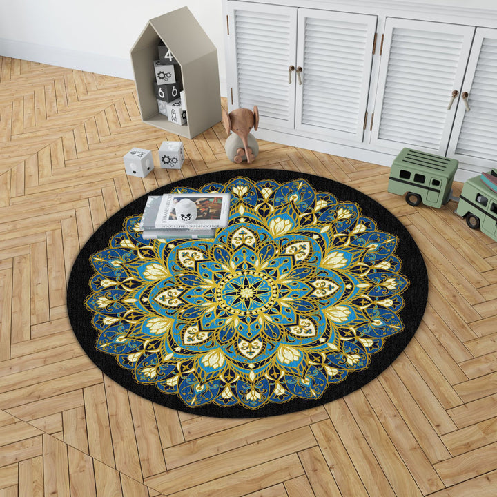 Mandala Print Round Area Rug Kalsten