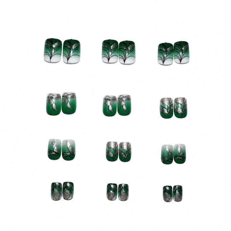 Premium Artificial Nails with Plant Motif Kalsten