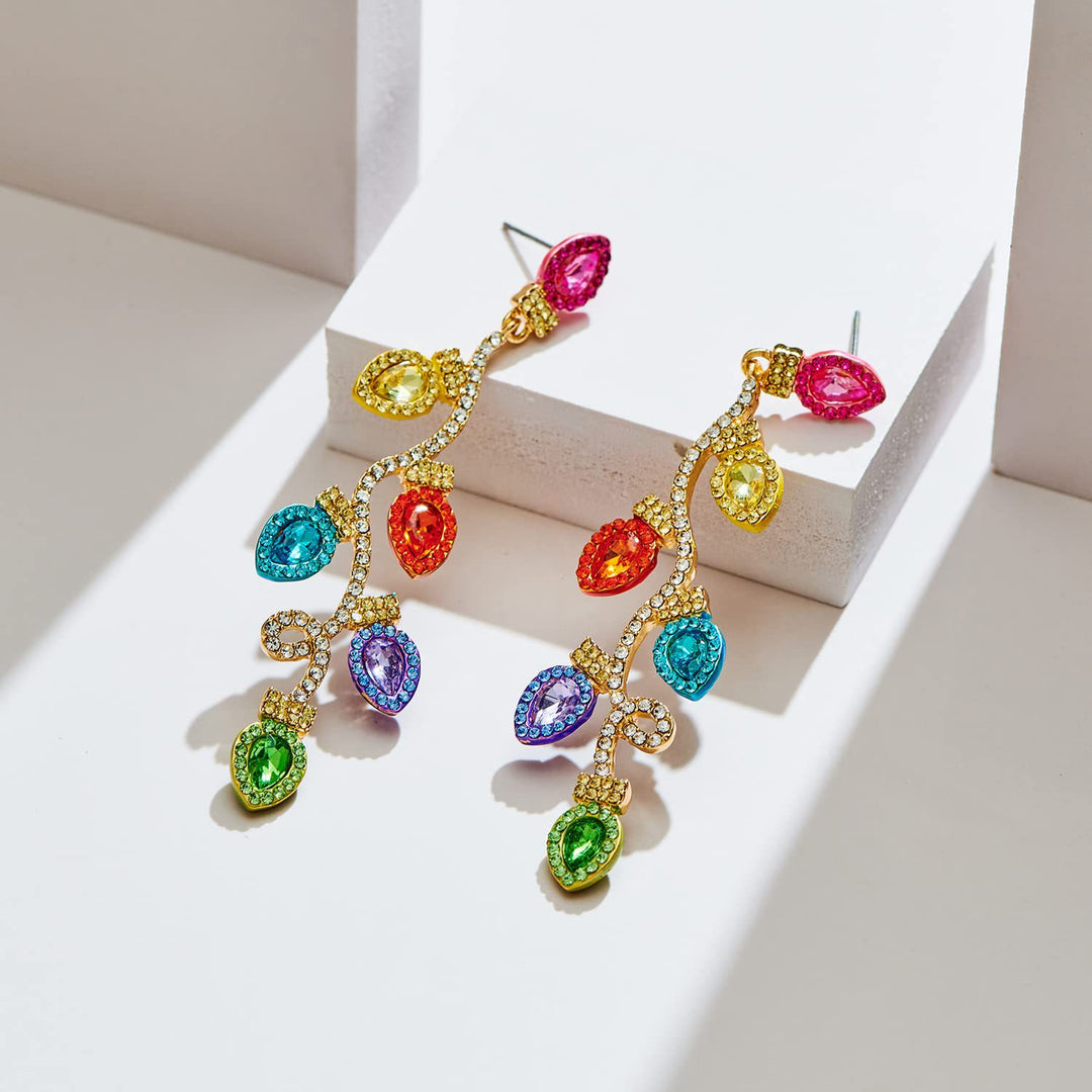 Colorful Gemstone Floral Drop Earrings Kalsten