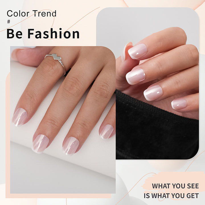 High-quality artificial nails with elegant French tip design Kalsten