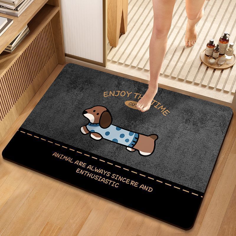Cute Dog-Themed Decorative Bathroom Mat