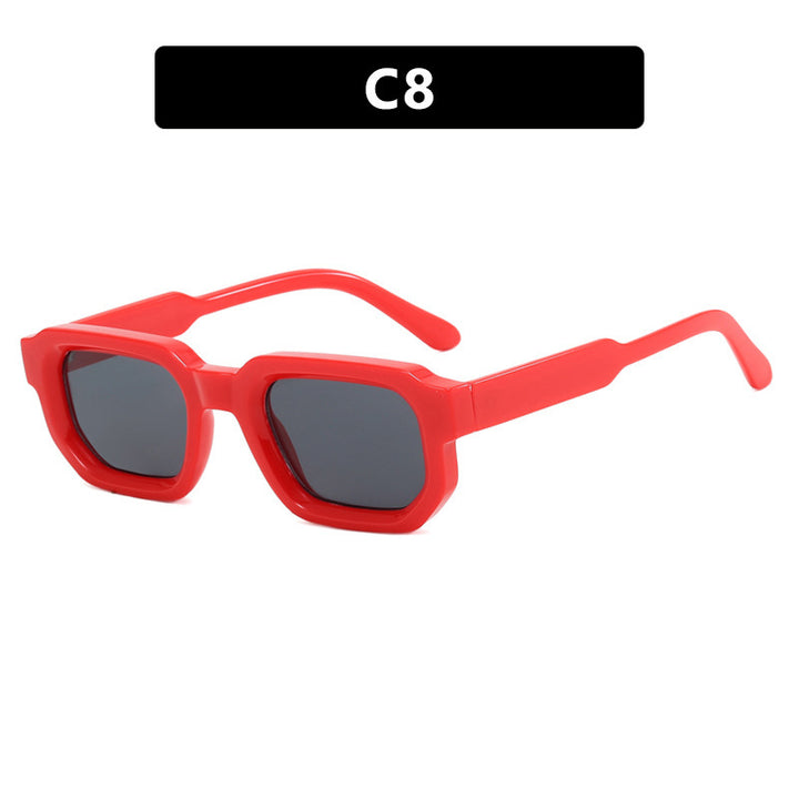Women's fashionable rectangular sunglasses in a trendy design with clear accents Kalsten