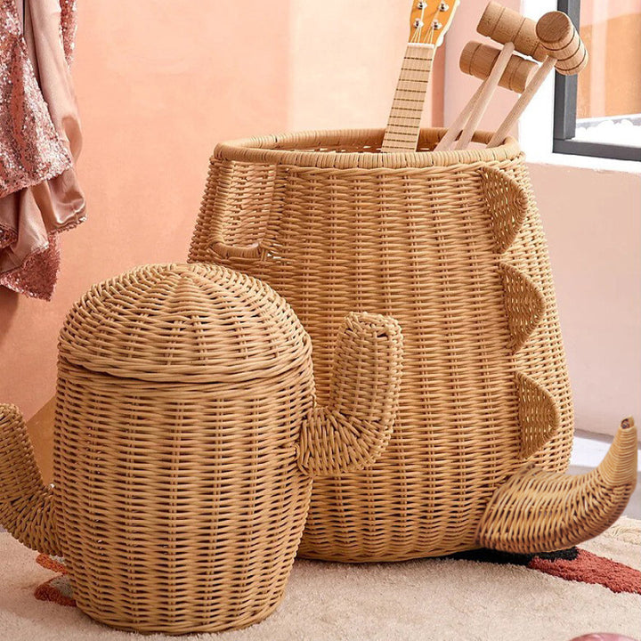 Creative Dinosaur-Shaped Woven Storage Basket Kalsten