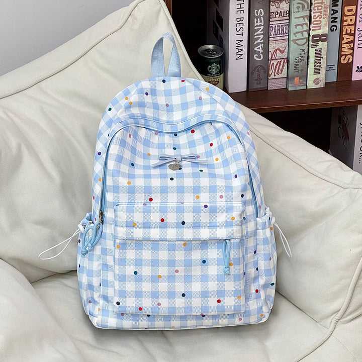 Playful Checked Pattern Backpack Kalsten