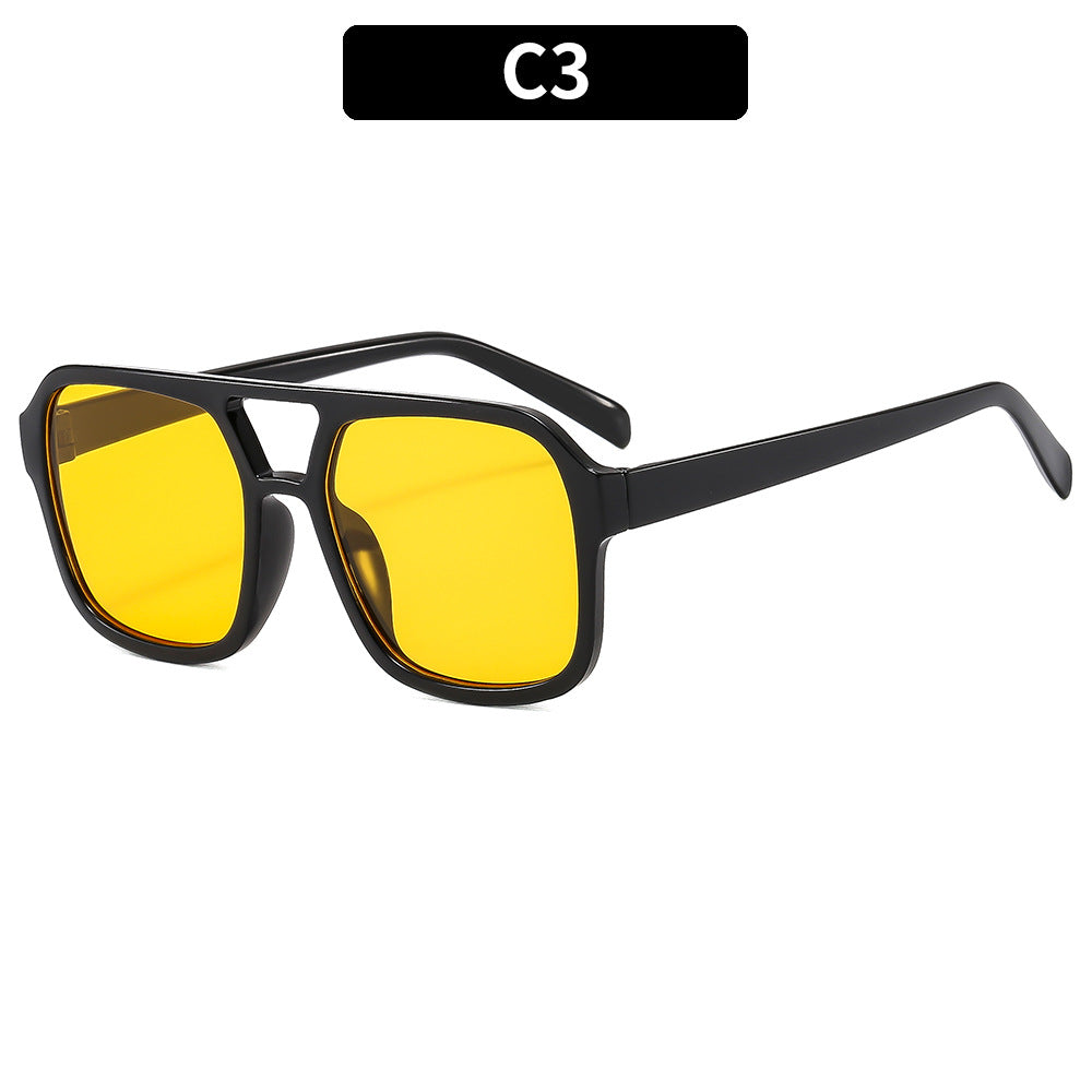 Oversized Angular Frame Sunglasses
