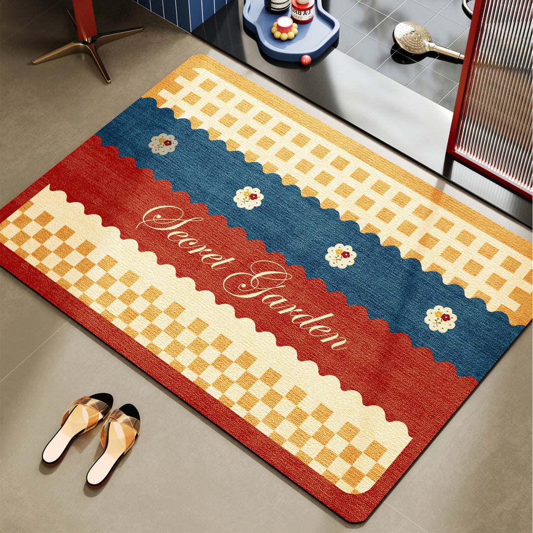 Cheerful Floral Decorative Area Mat