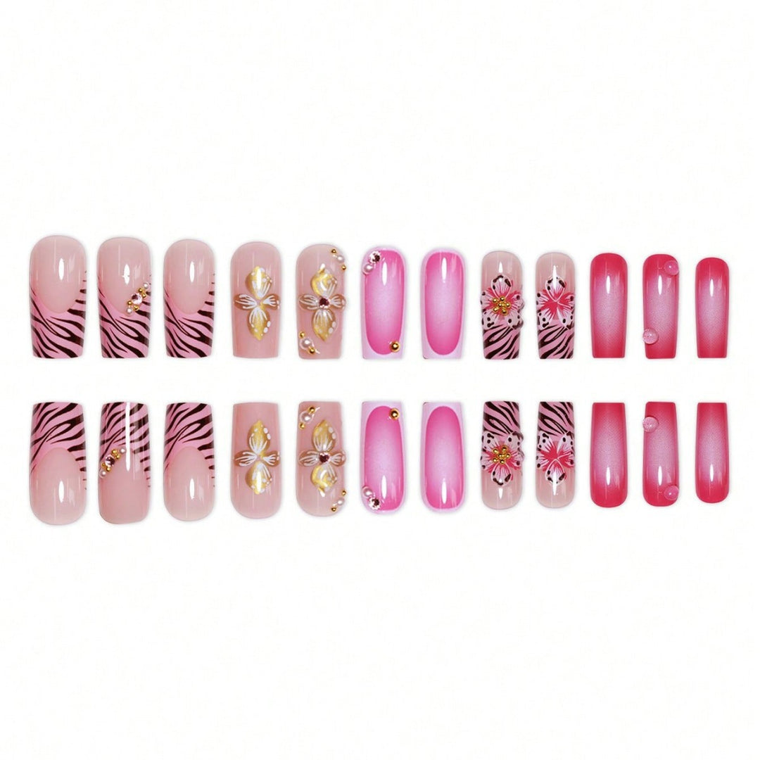 Artistic Floral Acrylic Nail Art Kalsten