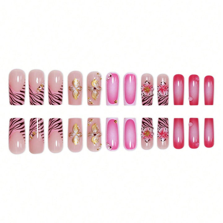 Artistic Floral Acrylic Nail Art Kalsten
