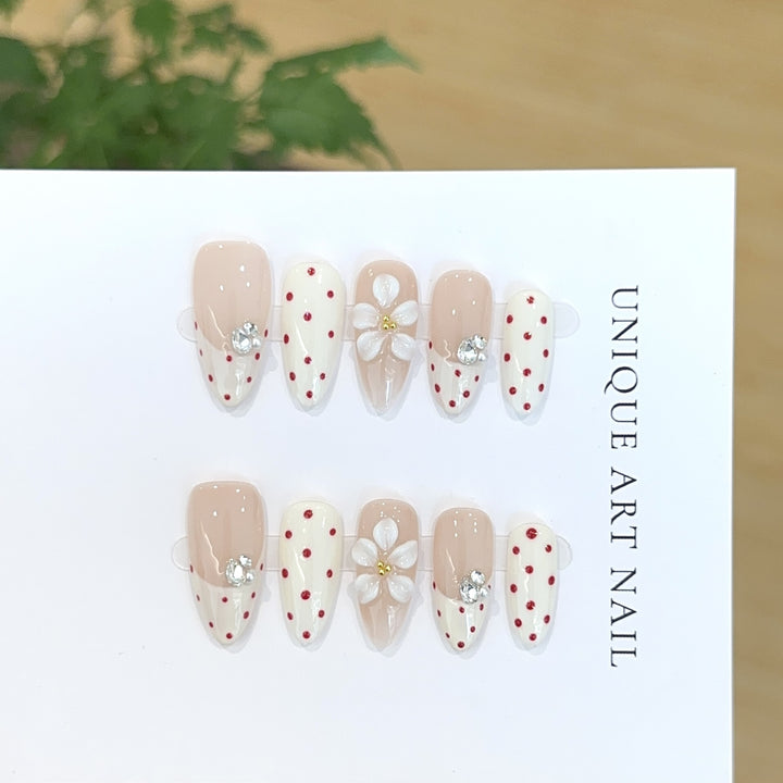 Floral Press-On Nail Art