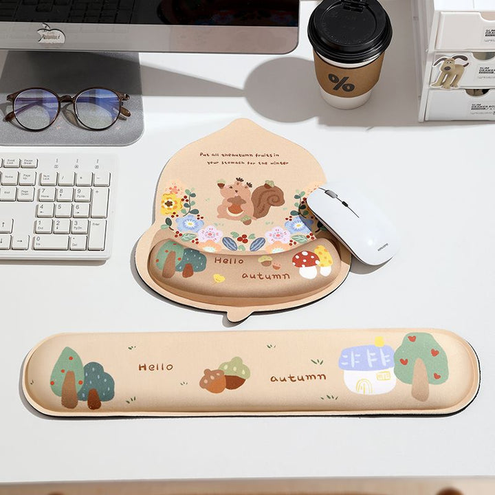 Floral-Themed Ergonomic Mouse Wrist Rest