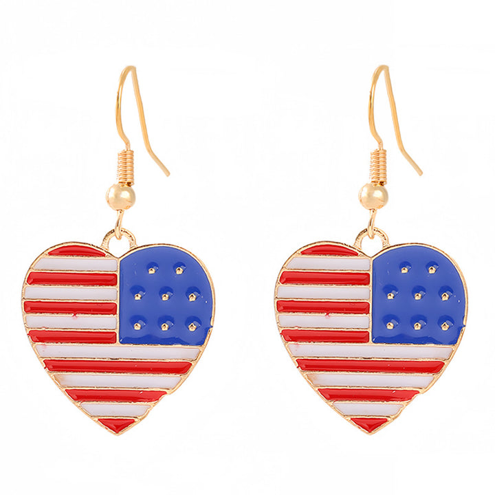 Women's nan patriotic horseshoe enamel dangle earrings with star-accented design and fishhook findings Kalsten