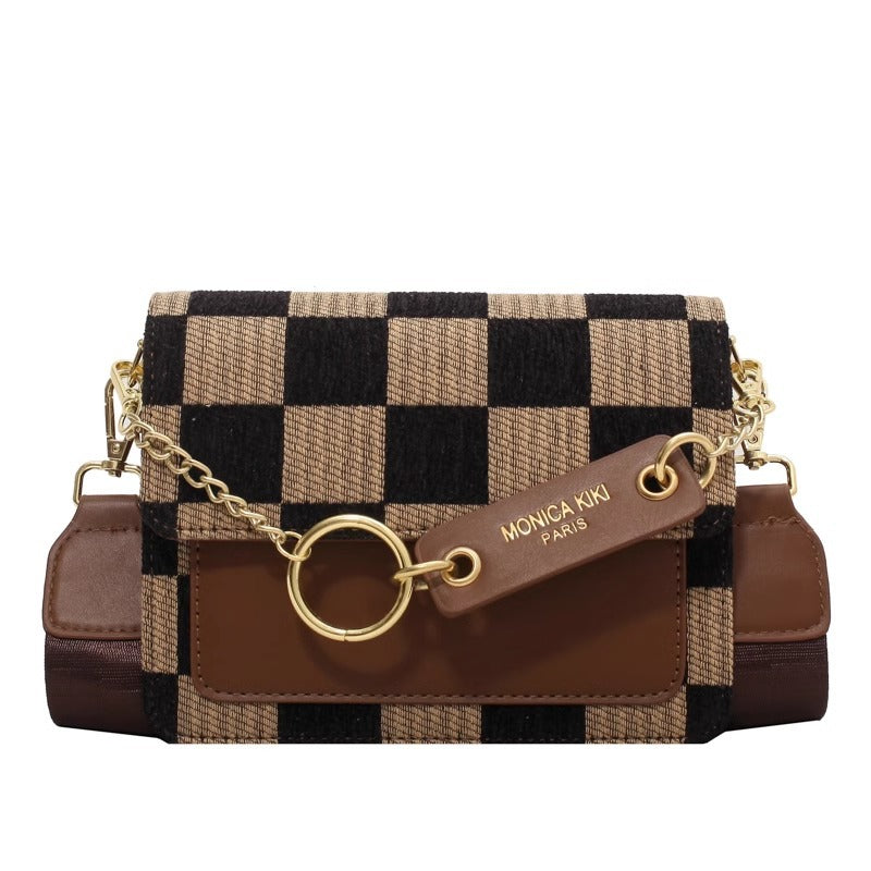 Fashion-Forward Checkered Crossbody Bag Kalsten
