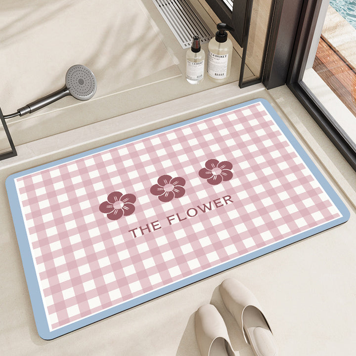 Stylish Floral Patterned Comfort Bath Mat Kalsten