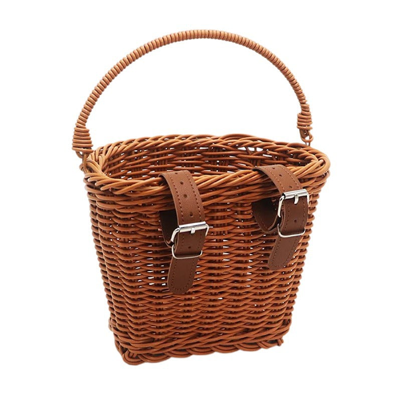 Practical hand basket with leather handles Kalsten