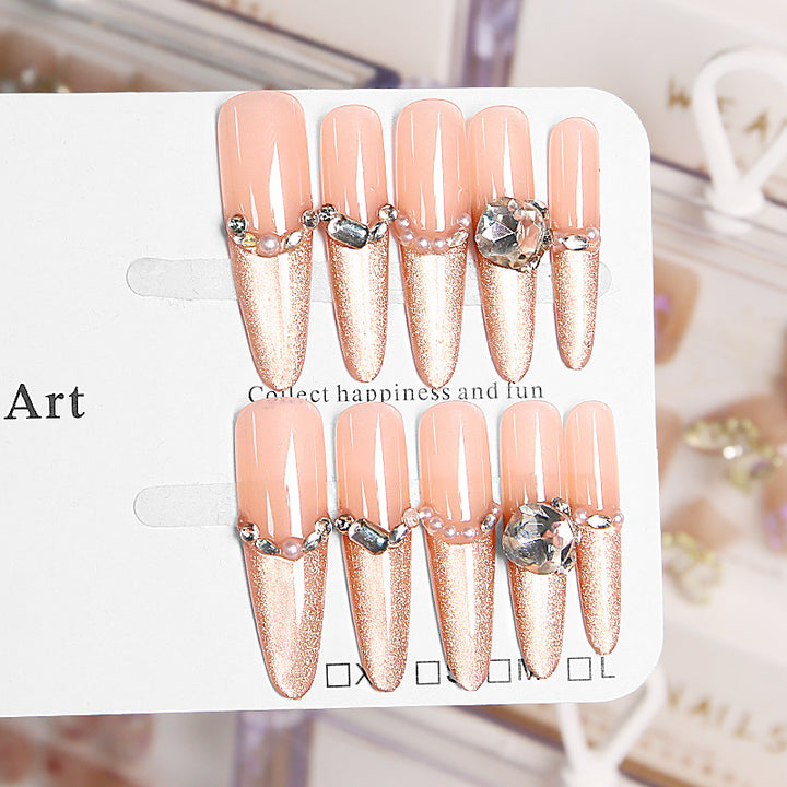 Glamorous artificial nails with crystal accents Kalsten