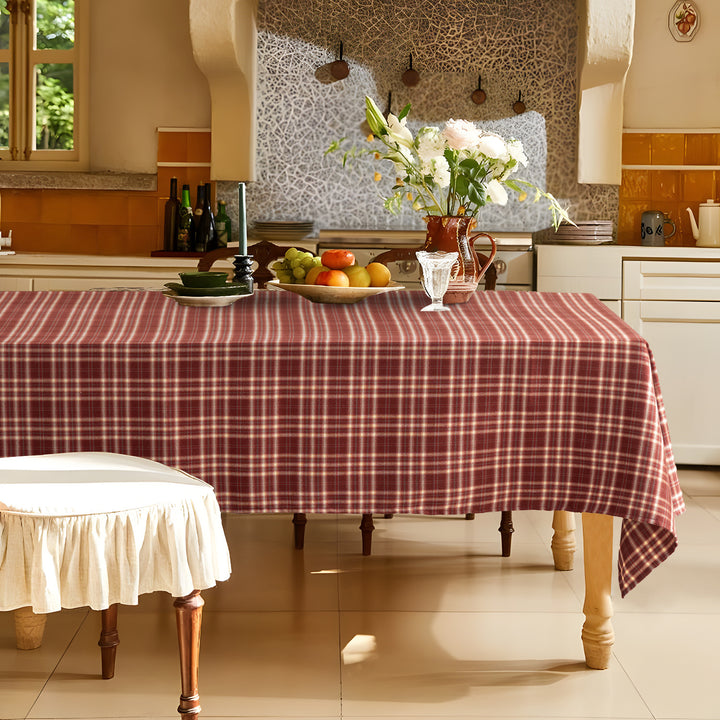 Checkered flannel tablecloth made of cotton blend with soft texture Kalsten