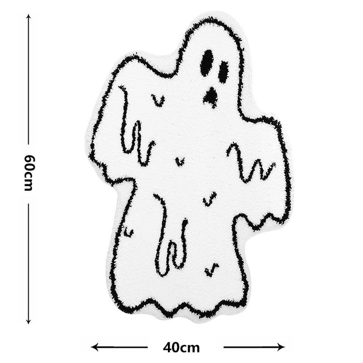 Ghost-Shaped Plush Bath Mat