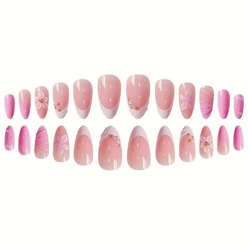 Artistic Floral Design Press-On Nail Set Kalsten