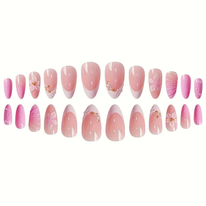 Artistic Floral Design Press-On Nail Set Kalsten
