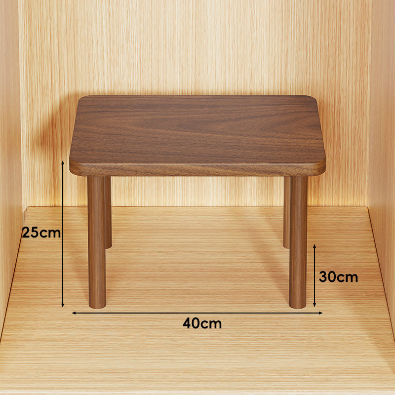 Height-Adjustable Rectangular Wooden Riser Table with Detachable Round Legs