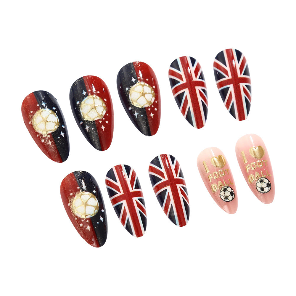 Sporty artificial nails in football design Kalsten