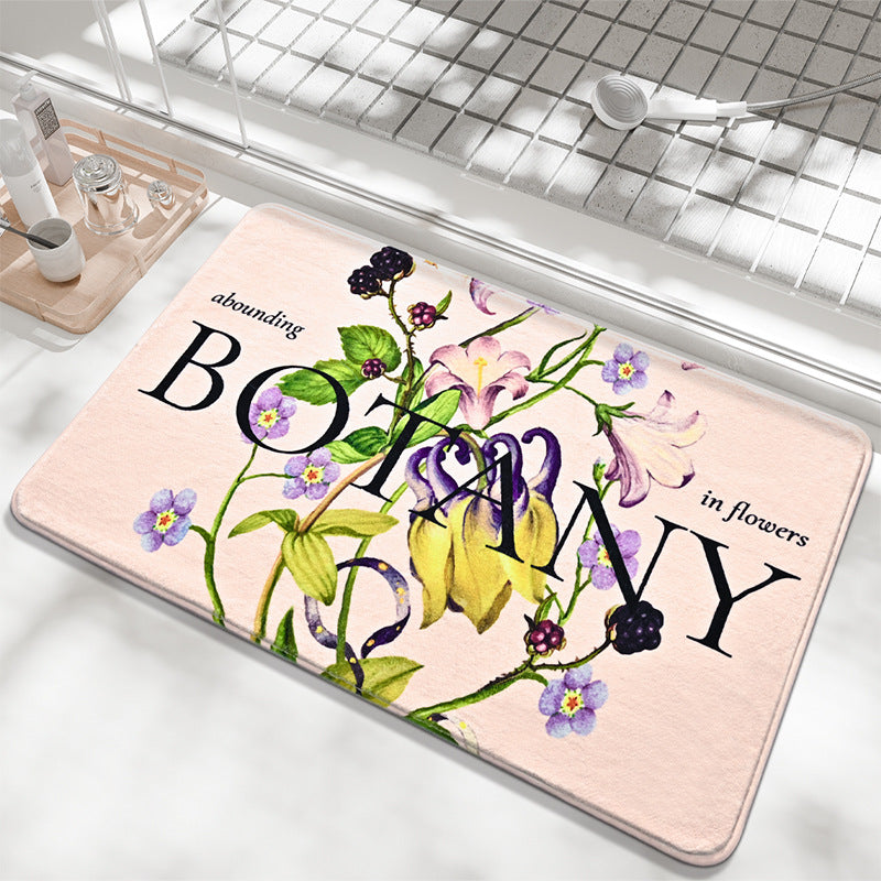 Floral-Decorative Bathroom Mat Kalsten