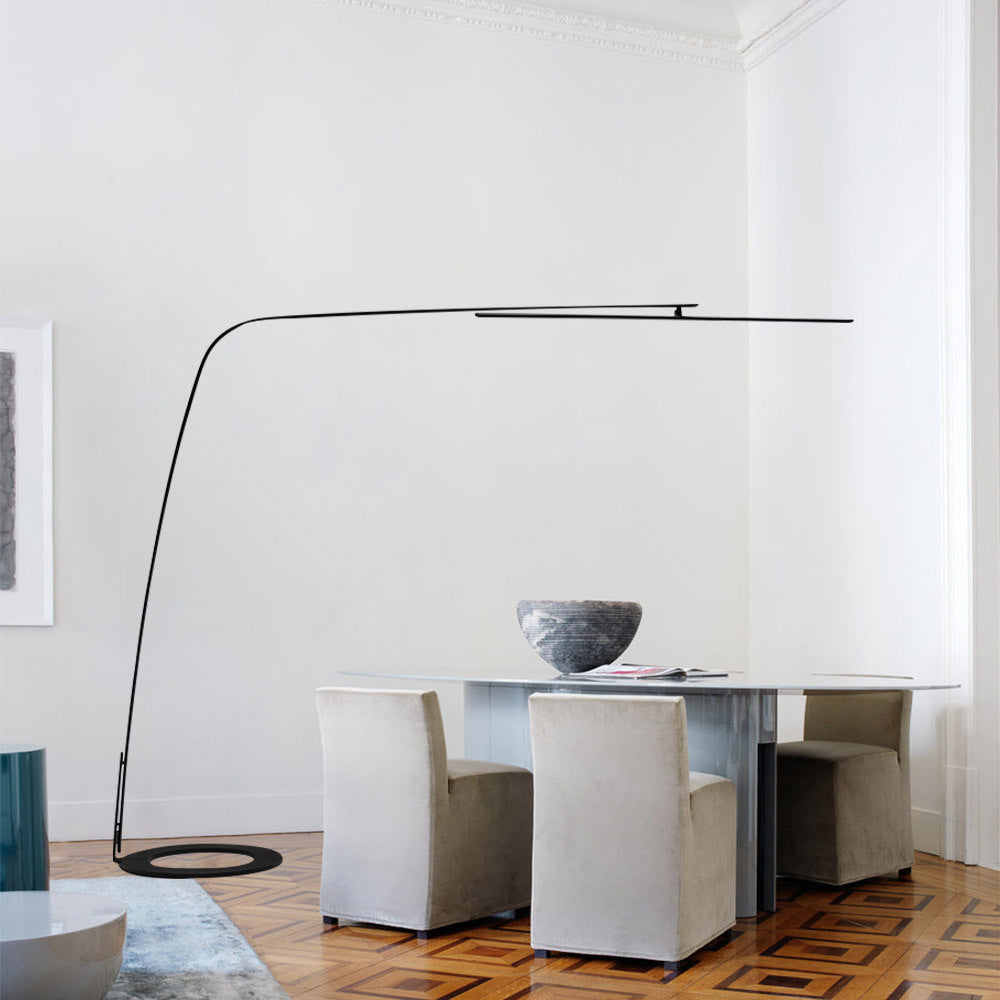 Curved LED Floor Lamp with Adjustable Brightness