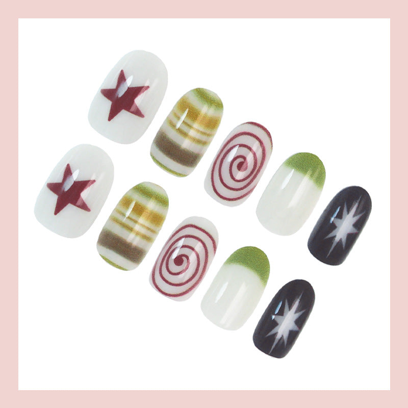 creative nail art set with modern geometric designs Kalsten