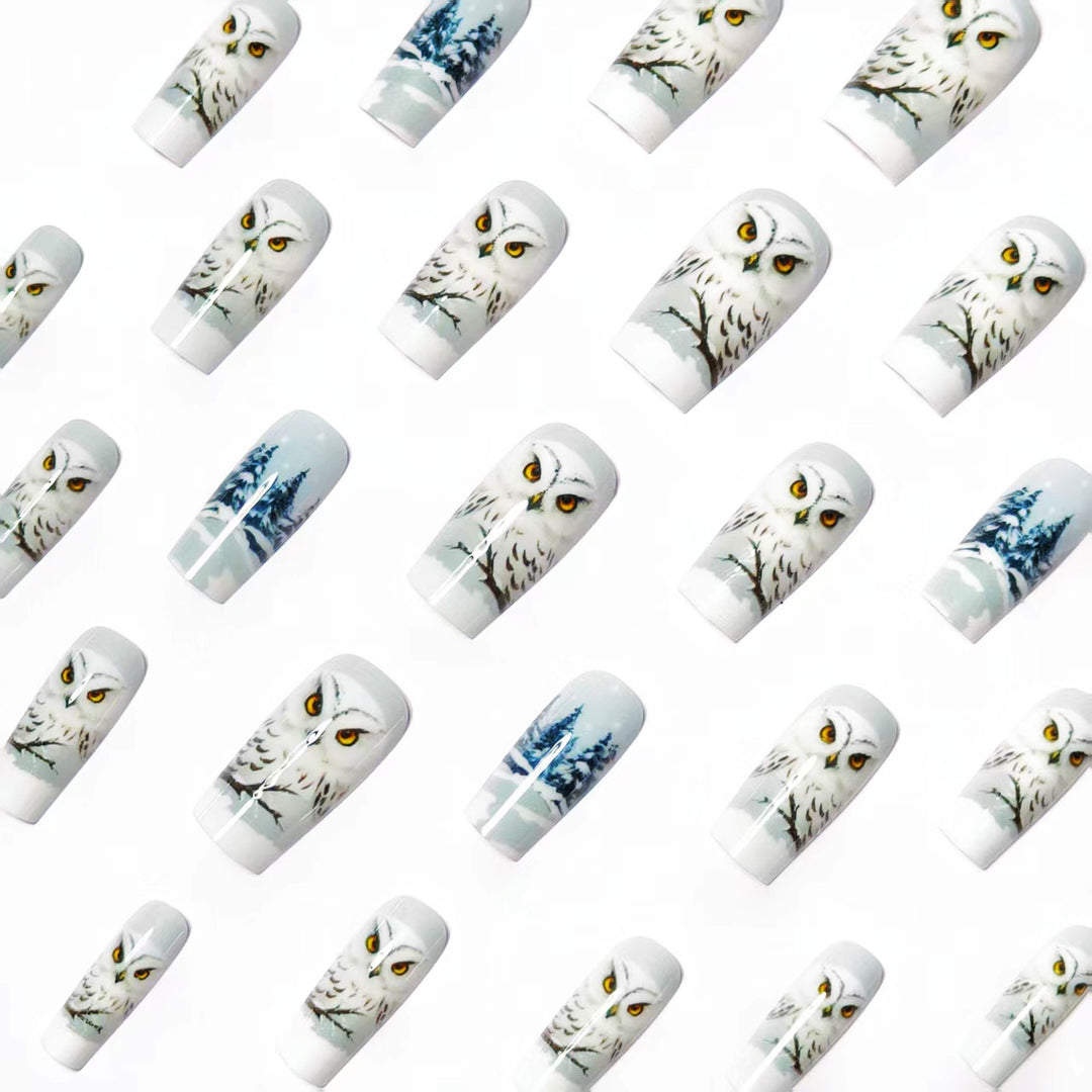 Artificial nails with owl design Kalsten