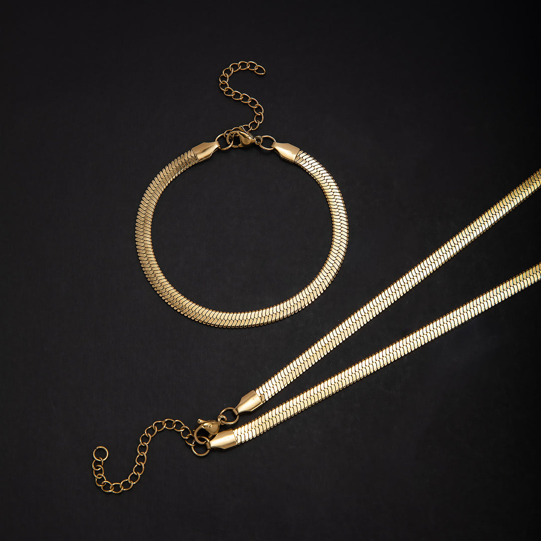Elegant Herringbone Chain Jewelry Set Kalsten