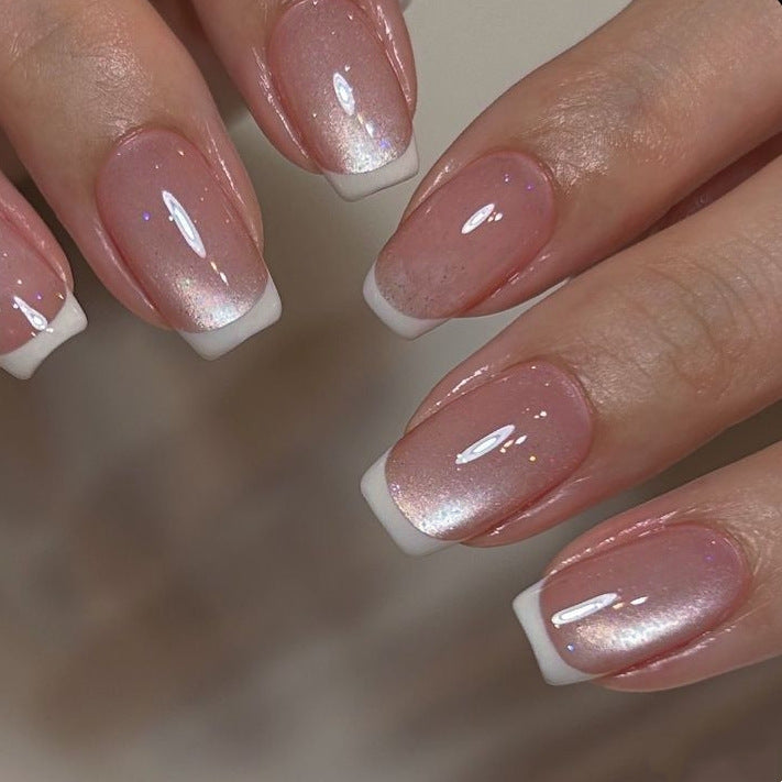 Premium Glossy French Tip Press-On Nails Kalsten