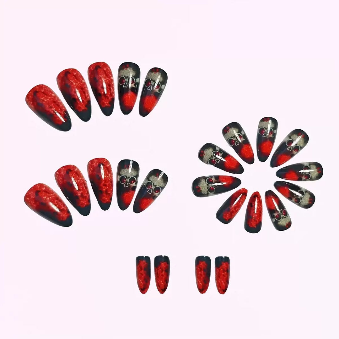 Acrylic nail set with spooky skull design Kalsten