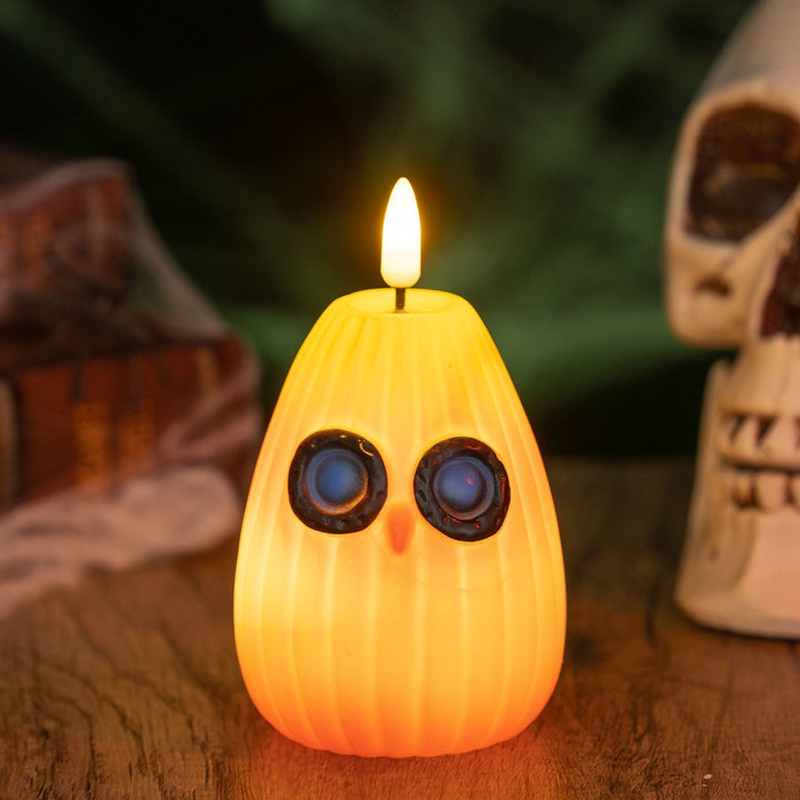 Creepy pumpkin decoration candle