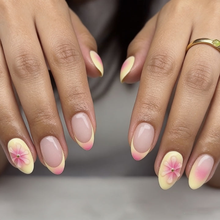 Artificial nails with flower decoration Kalsten