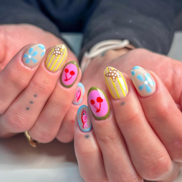 Creative Nail Art Set with Playful Designs Kalsten