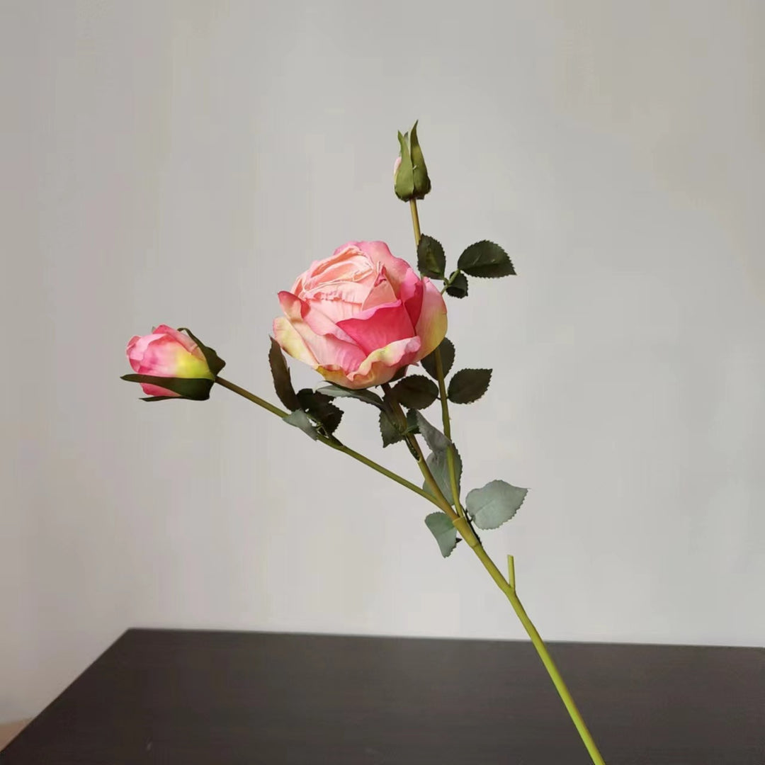 Lifelike Decorative Silk Rose Stem