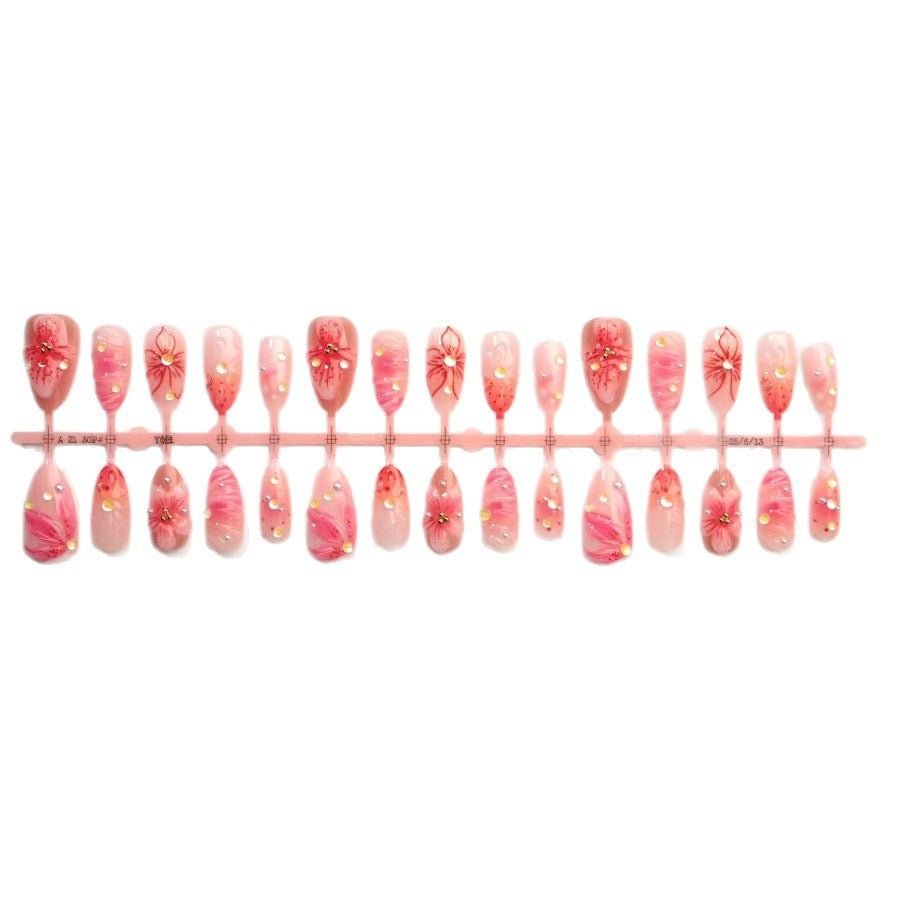 Elegant Floral Press-On Nail Set Kalsten