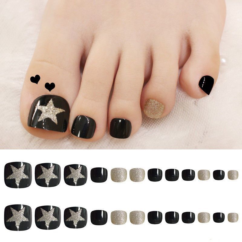 Stylish Rhinestone-Accented Press-On Toenail Set Kalsten