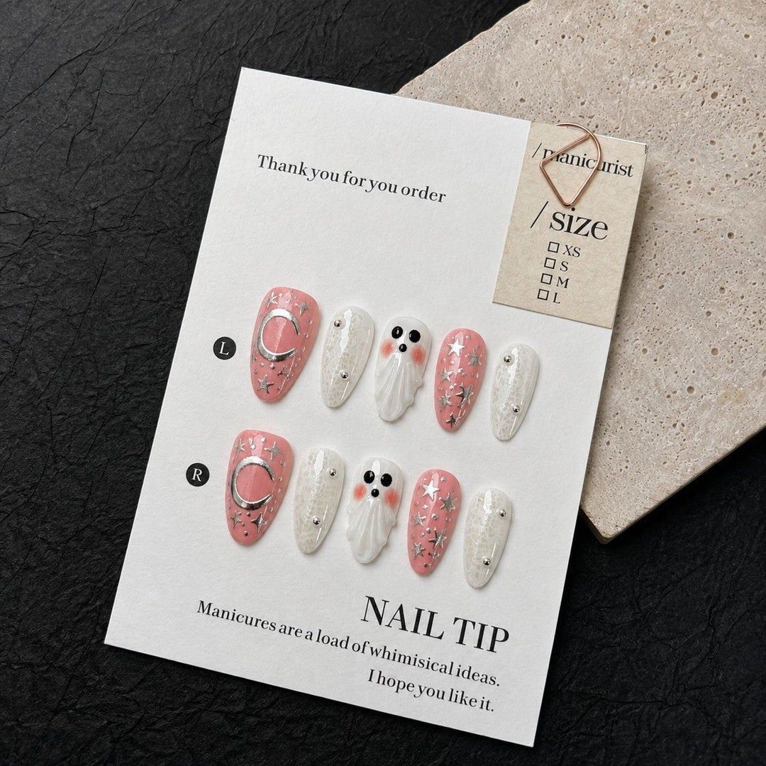 Artistic Halloween-Themed Press-On Nail Set Kalsten