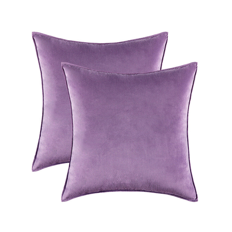 Plush Velvet Square Decorative Pillow Cover Pair with Knife-Edge Seam and Hidden Zipper
