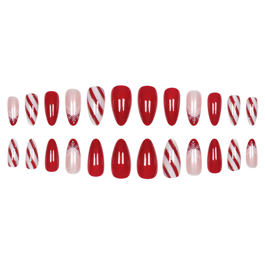 Elegant Holiday-Themed Stiletto Press-On Nails Kalsten