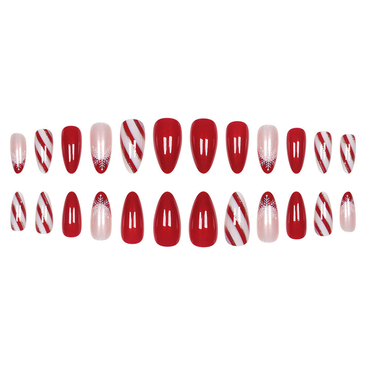 Elegant Holiday-Themed Stiletto Press-On Nails Kalsten