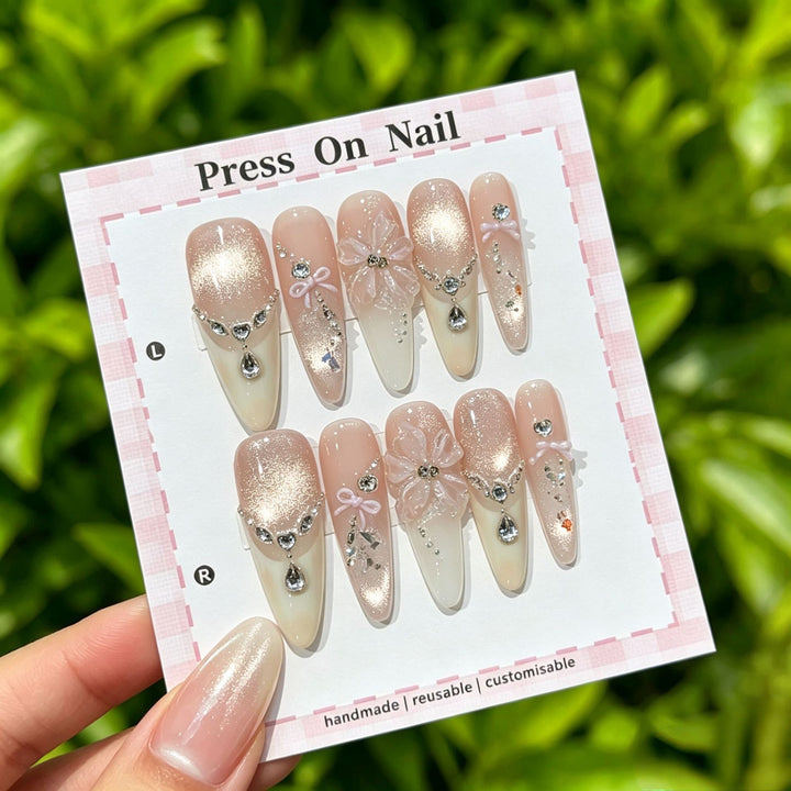 Artistic Floral Press-On Nail Set  1791773803