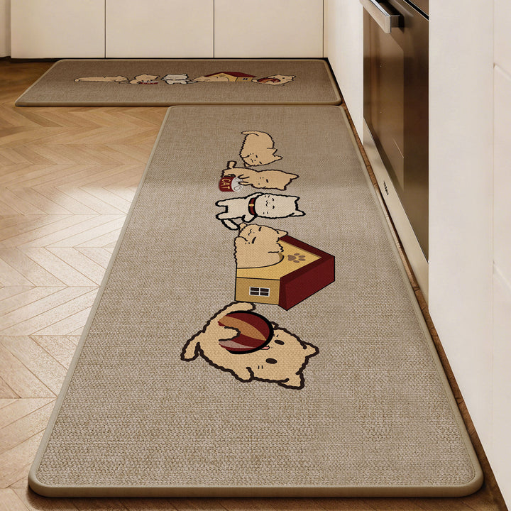 Cute Dog-Themed Anti-Fatigue Kitchen Mat