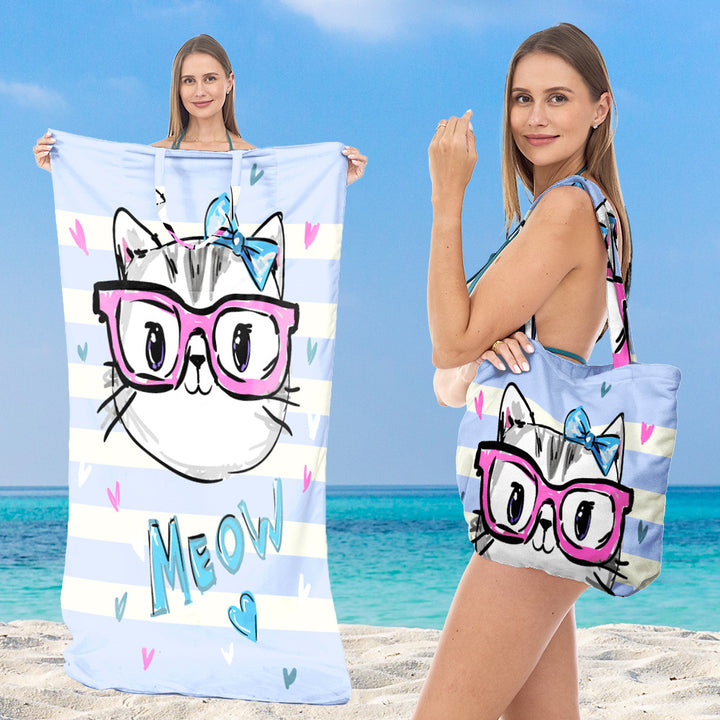 Beach towel with integrated carrying bag Kalsten