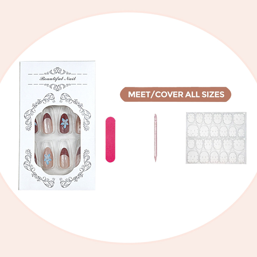 Elegant Floral Press-On Nail Set Kalsten