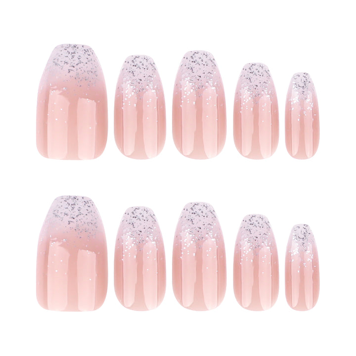 Artistic Nail Extensions with Glitter and Ombre Effect Kalsten