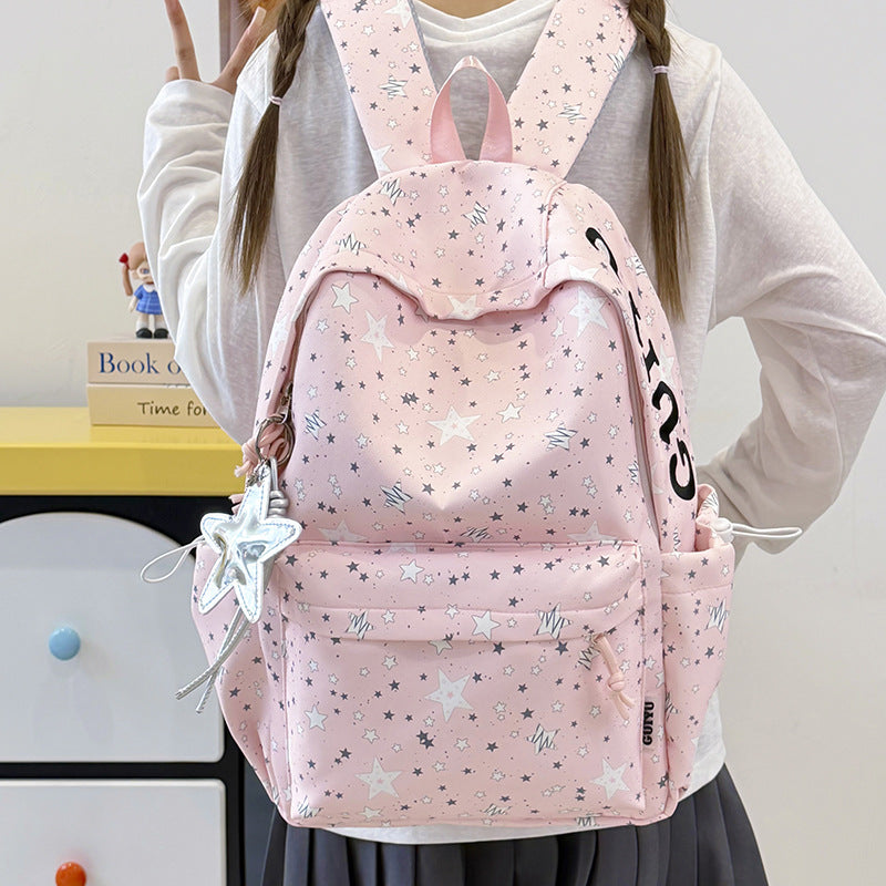 Stylish Star-Patterned School Backpack Kalsten